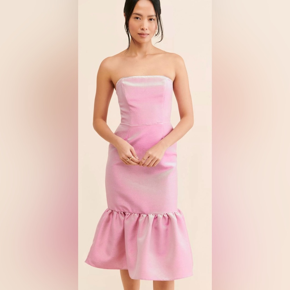 Gin & Jules Lexi Crystal Trim Midi Dress